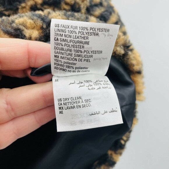 INC International Concepts Womens Size S/M Animal-Print Faux-Fur Vest Tan $129 - Picture 6 of 6